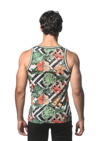 Printed Mesh Tank Top (Spruce Fauna)