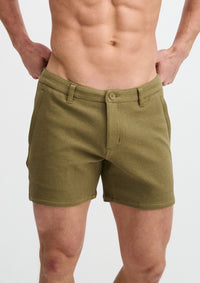 Textured Knit Chino Shorts (Jungle)