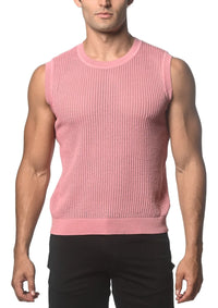 Textured Open Mesh Vest (Blush)