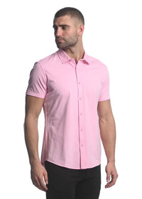 Stretch Jersey Knit Short Sleeved Shirt (Cotton Candy)