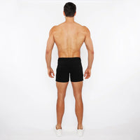 Linen Look Stretch Knit Shorts (Black)