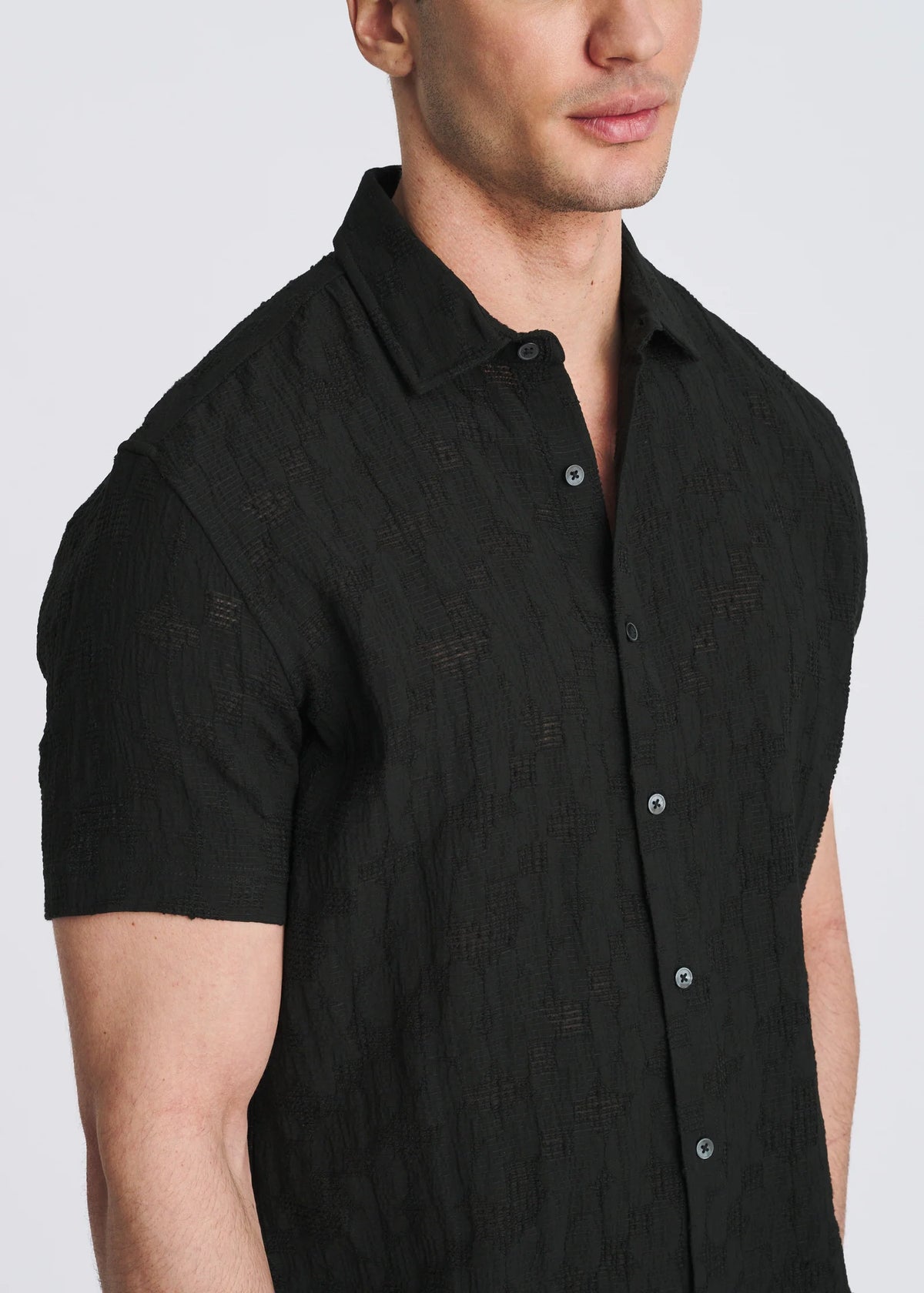 Lightweight Jacquard Shirt (Black)
