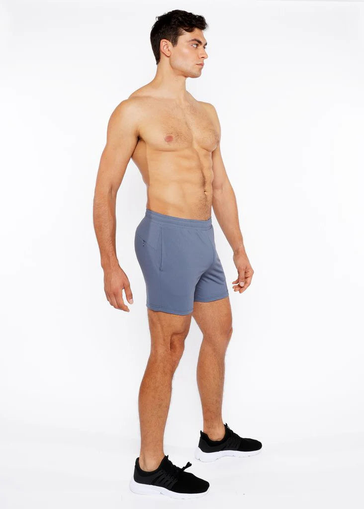 Textured Mesh Performance Shorts (Slate Gray)