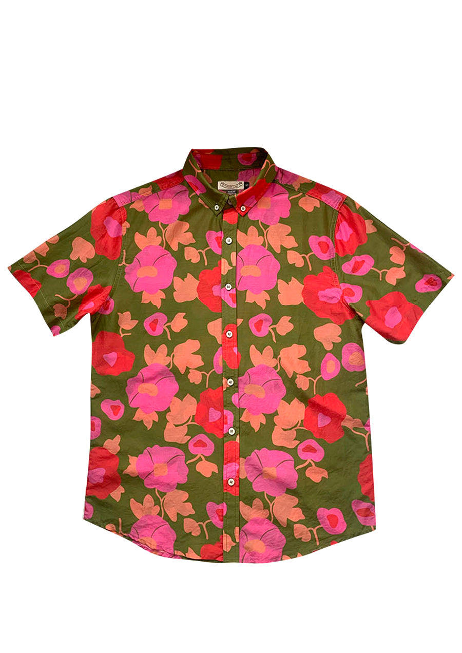 Pink Flowers Silk Blend Shirt