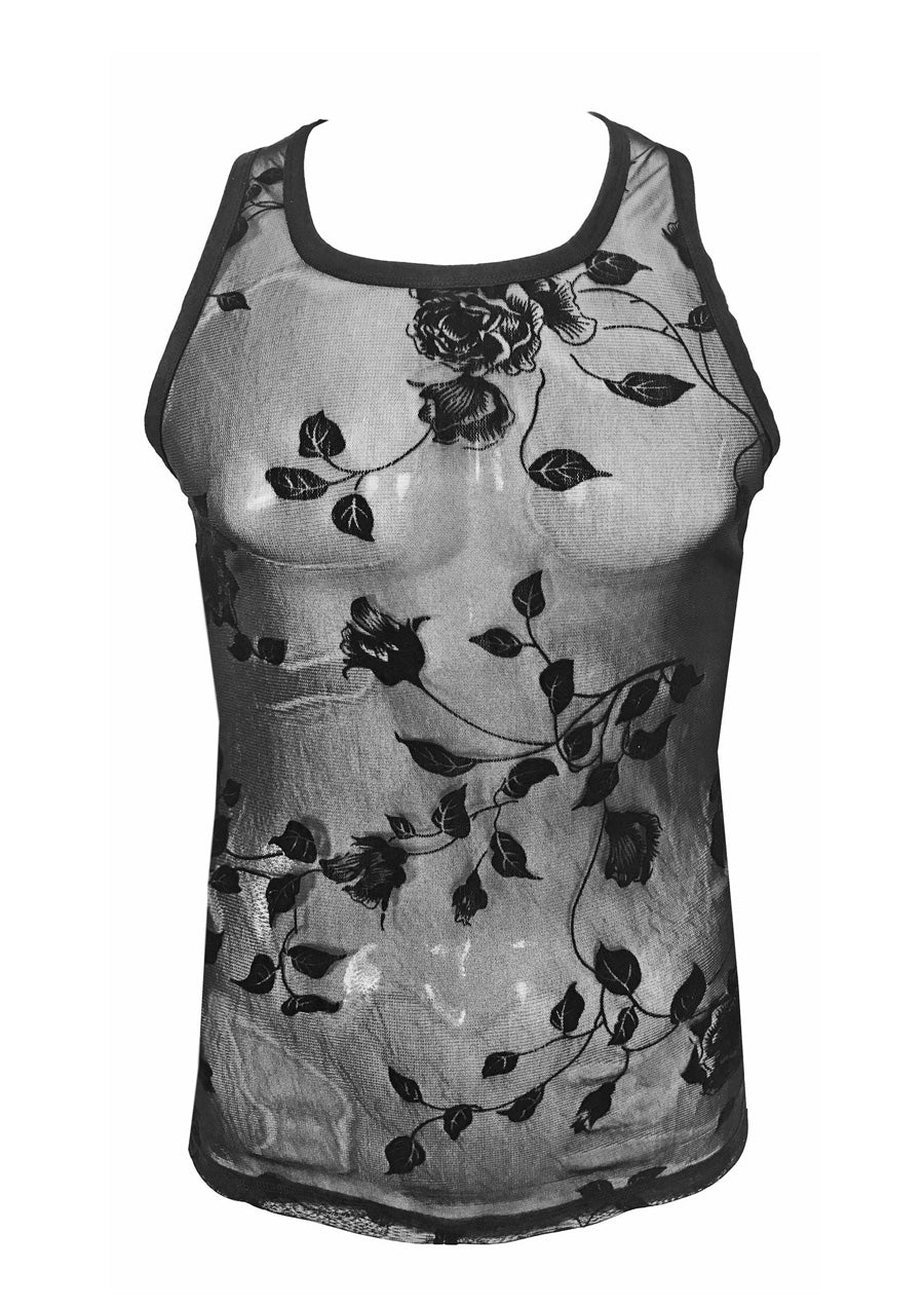 Rose Lace Tank (Black)