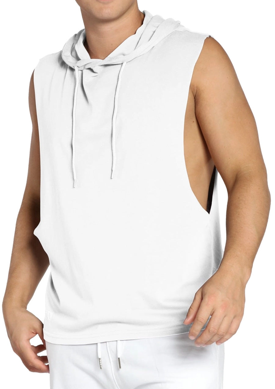 Hooded Muscle Tee (White)