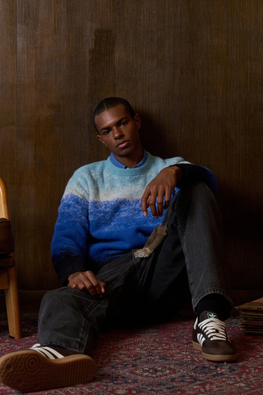 Gradient Knit Crew (Blue)