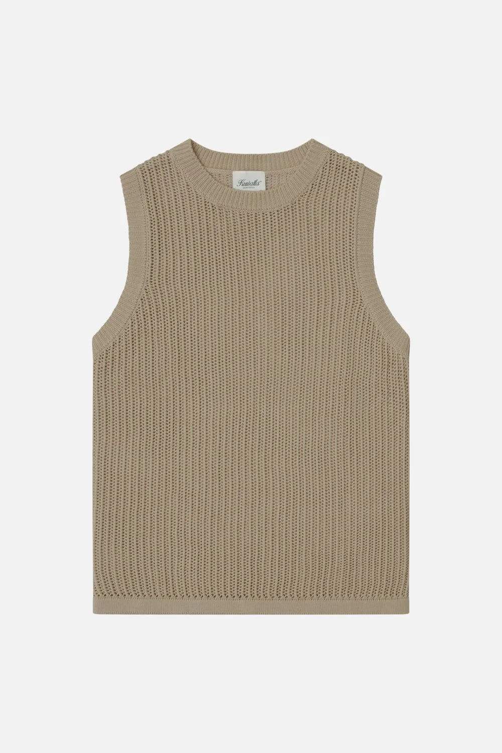 Knitted Sleeveless Tee (Beige)