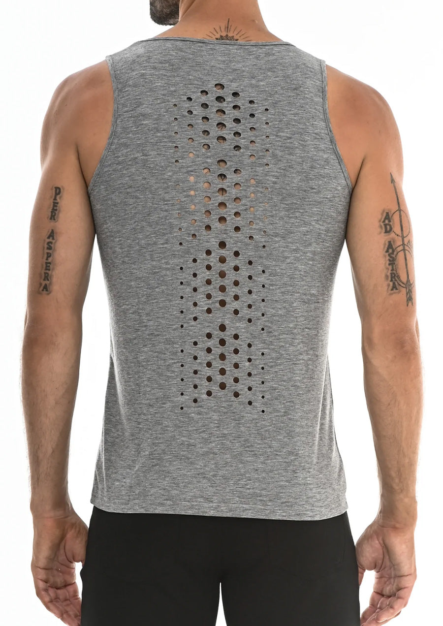 Chevron Laser Cut Tank (Grey)