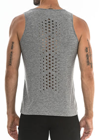 Chevron Laser Cut Tank (Grey)