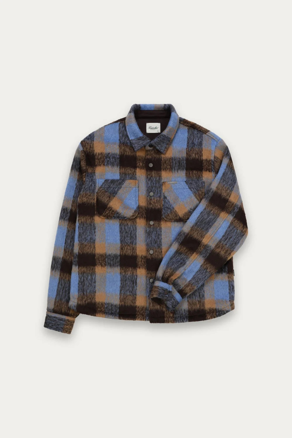 Snap Plaid Overshirt (Blue)