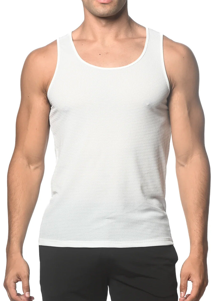 Waffle Mesh Performance Tank (Off White)