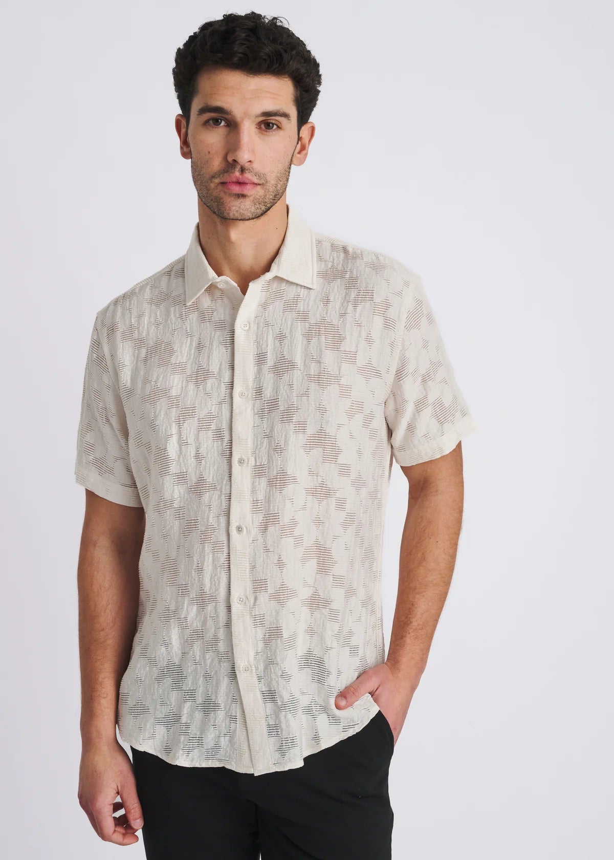Lightweight Jacquard Shirt (Ecru)