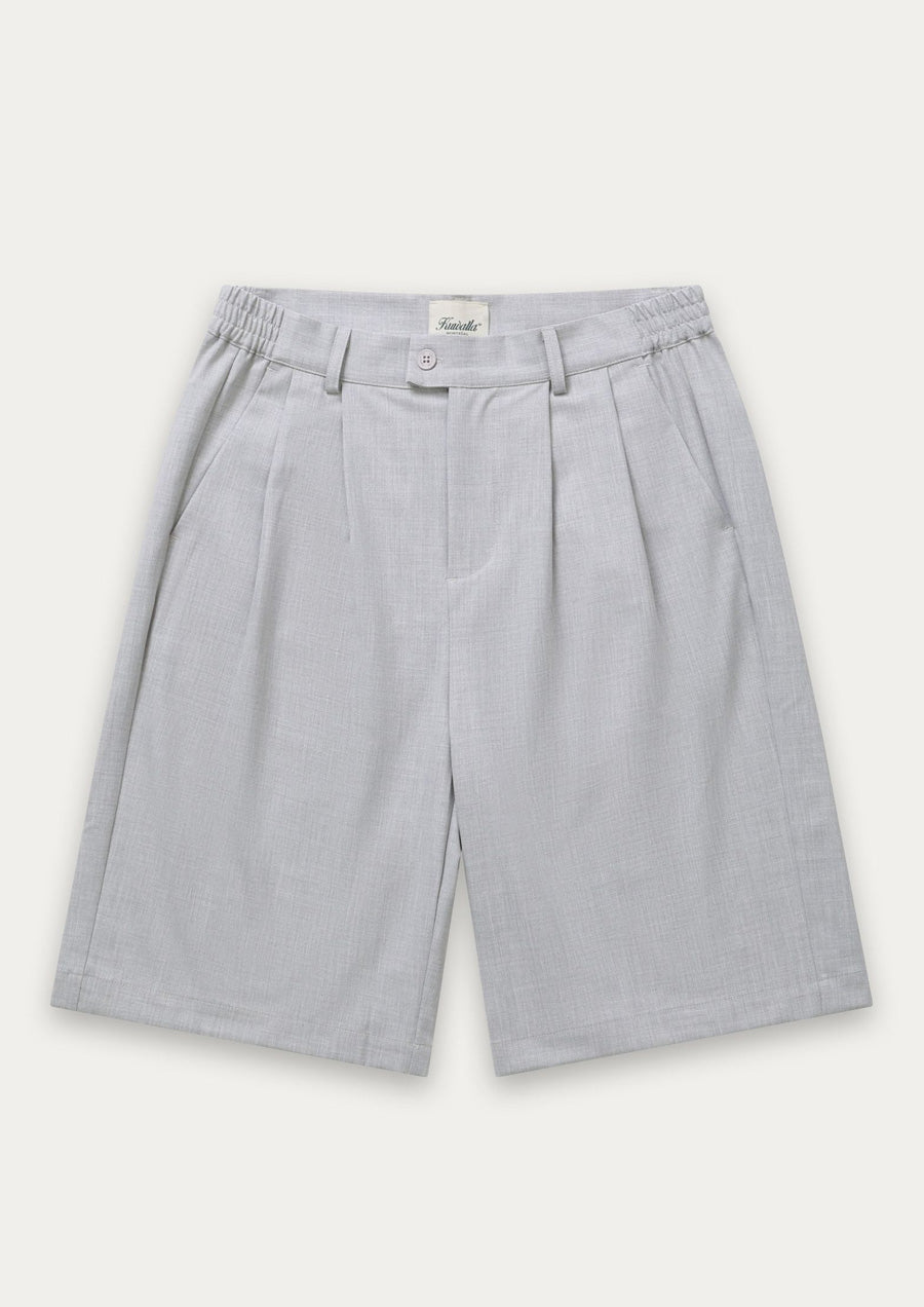 Double Pleated Shorts (Light Grey)