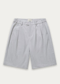 Double Pleated Shorts (Light Grey)
