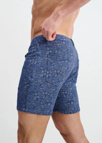 Jacquard Knit Shorts (Floral Powdered Blue)