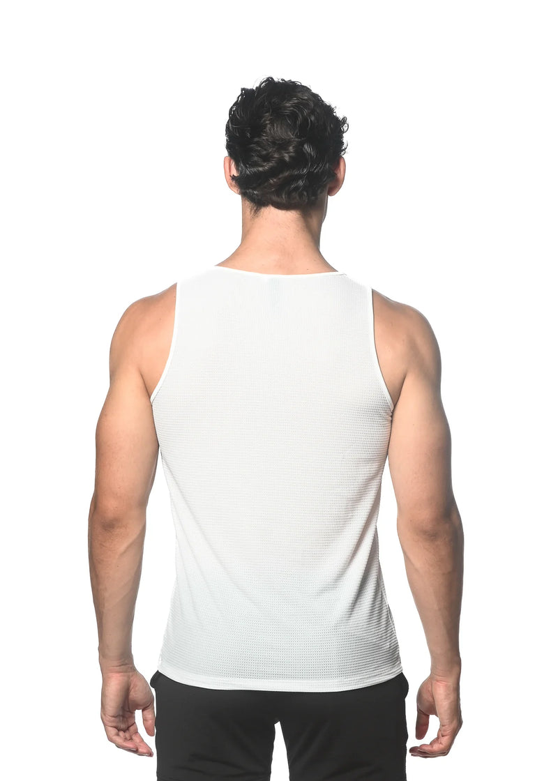 Waffle Mesh Performance Tank (Off White)