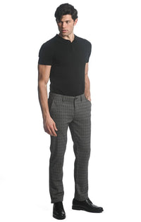 Glenn Plaid Knit Tailored Pants (Navy Khaki)