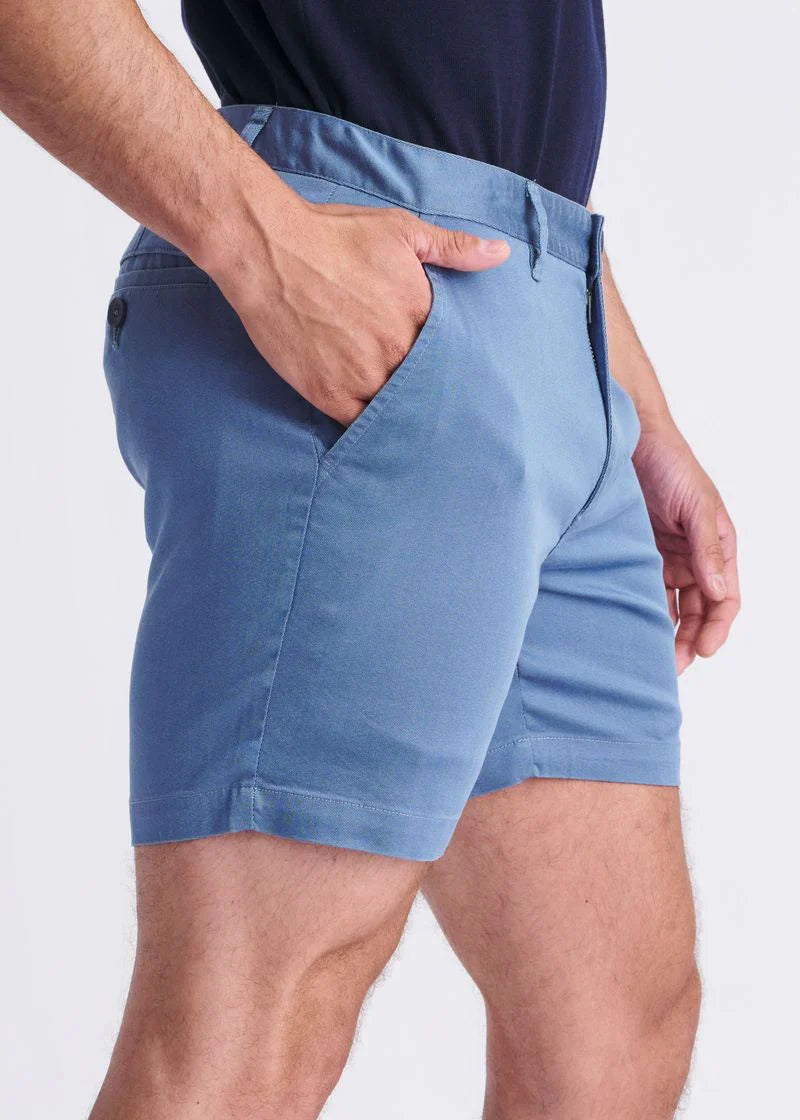 Textured Stretch Chino Short (Blue Fin)