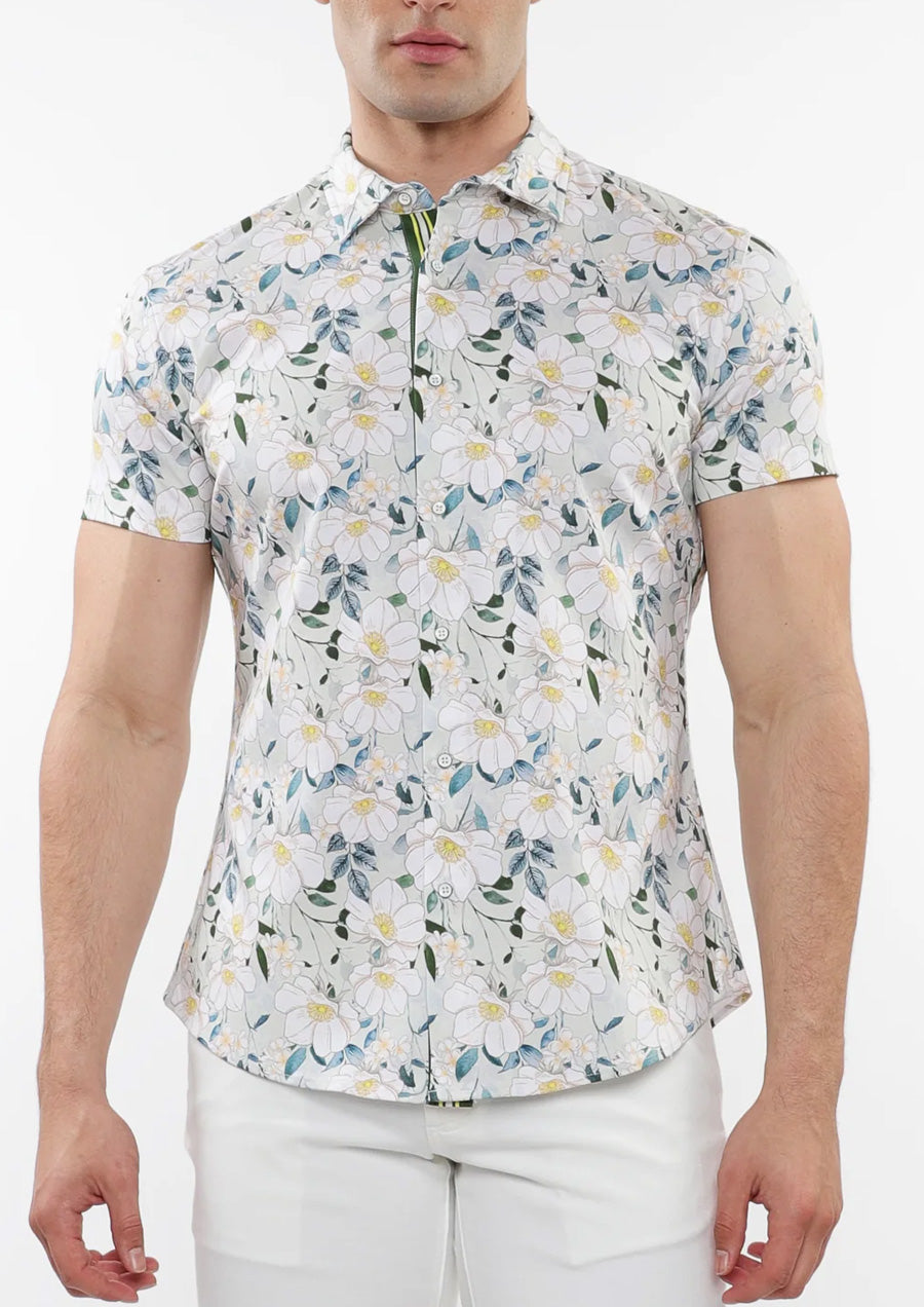 Knit Jersey Short Sleeve Shirt (Willow Laurel Floral)