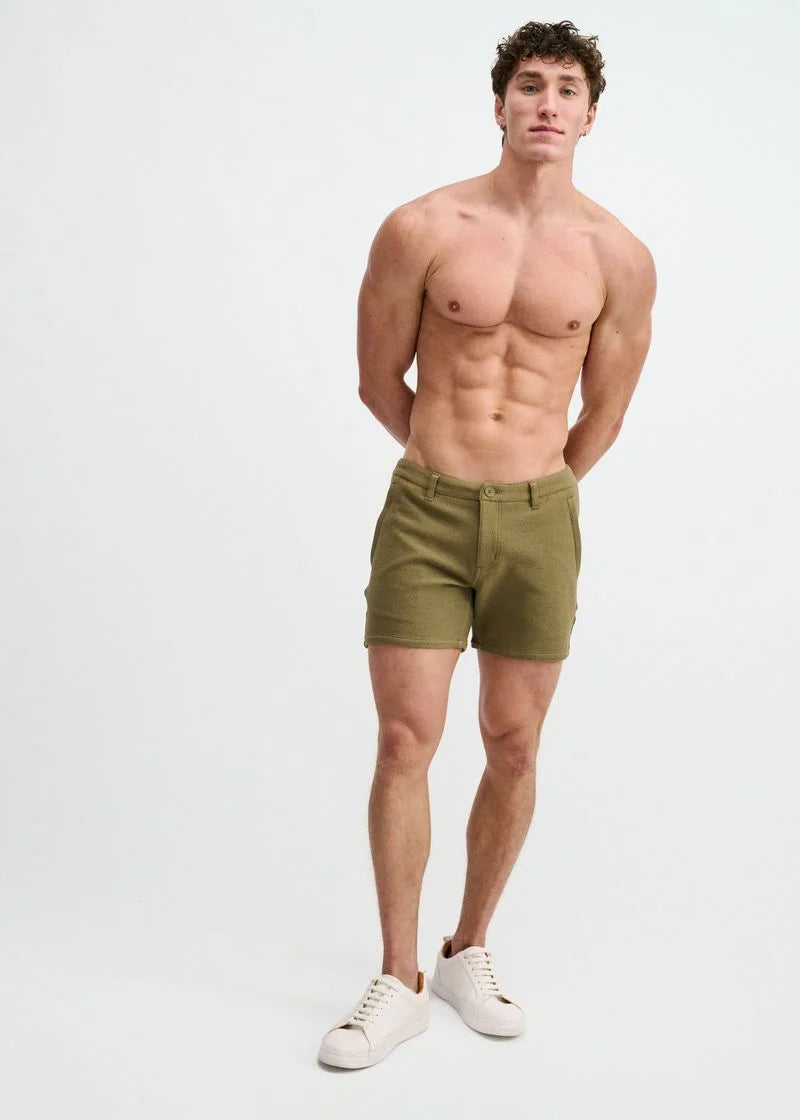 Textured Knit Chino Shorts (Jungle)
