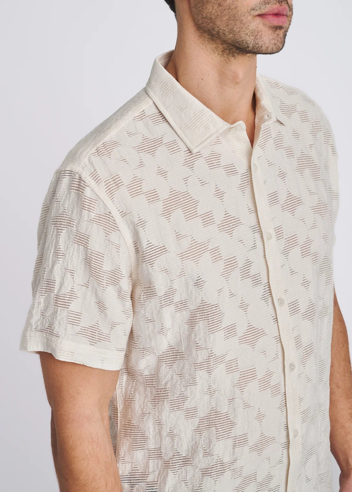 Lightweight Jacquard Shirt (Ecru)