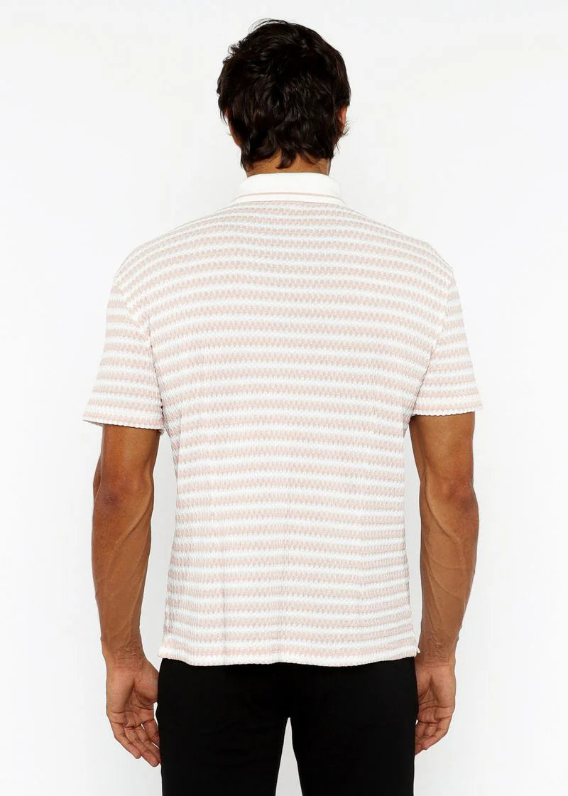 Zigzag Knit Shirt (Parfait/White)