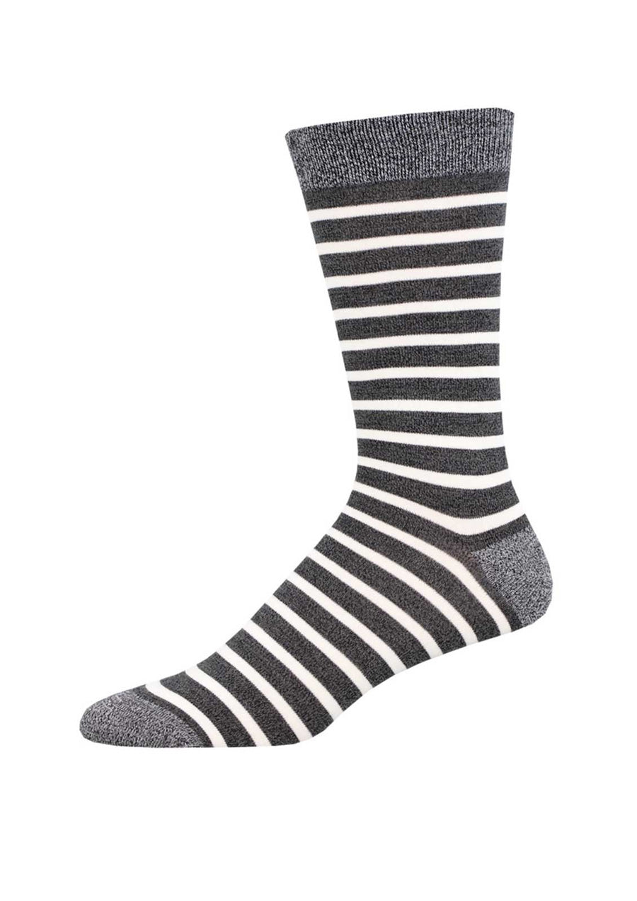 Sailor Stripe Bamboo Socks (Charcoal/White)