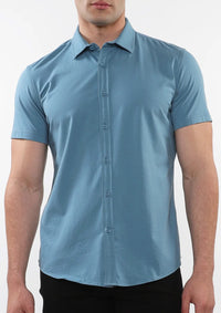 Solid Knit Stretch Shirt (Blueprint)