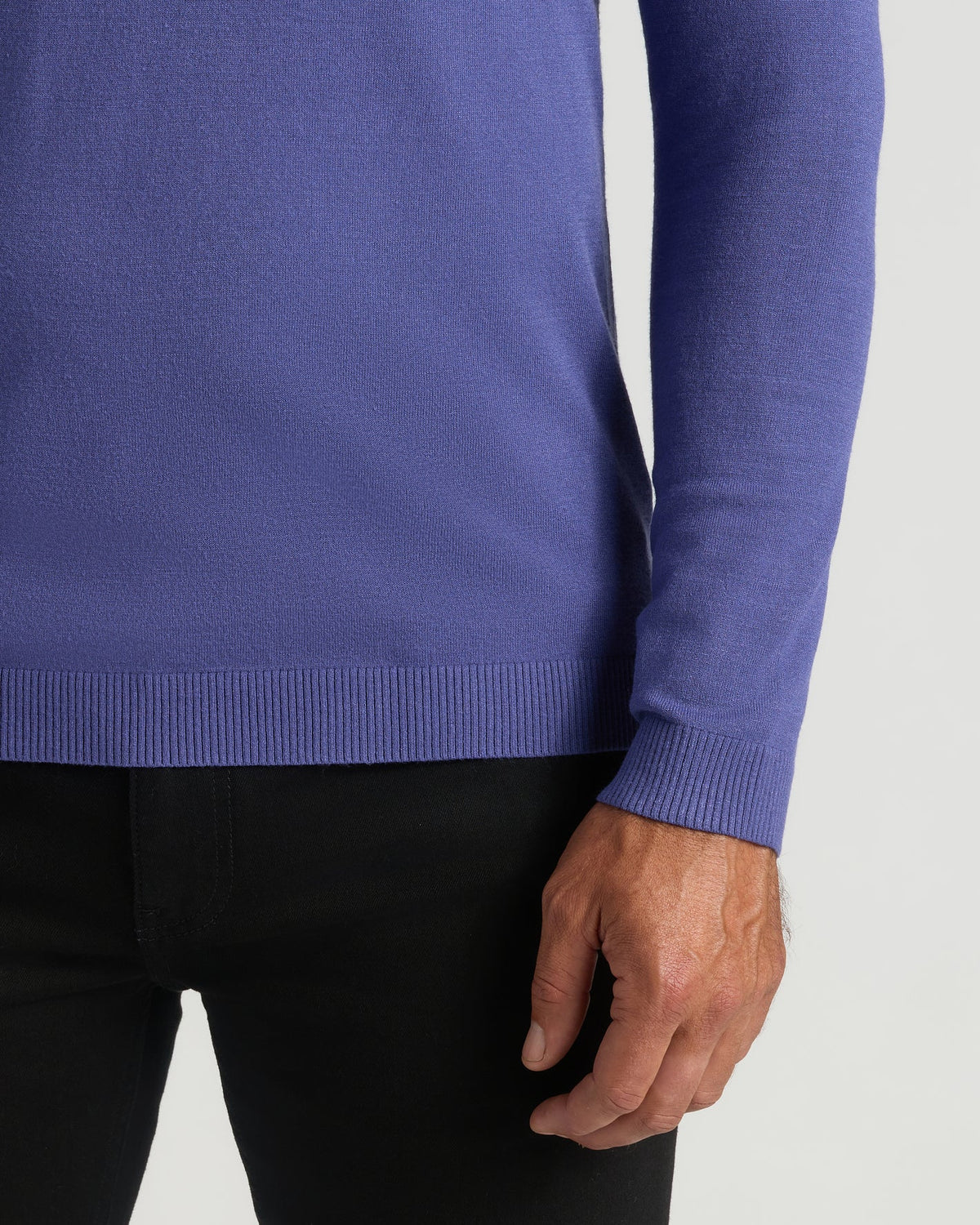 Dressy V-Neck Sweater (Blueberry)