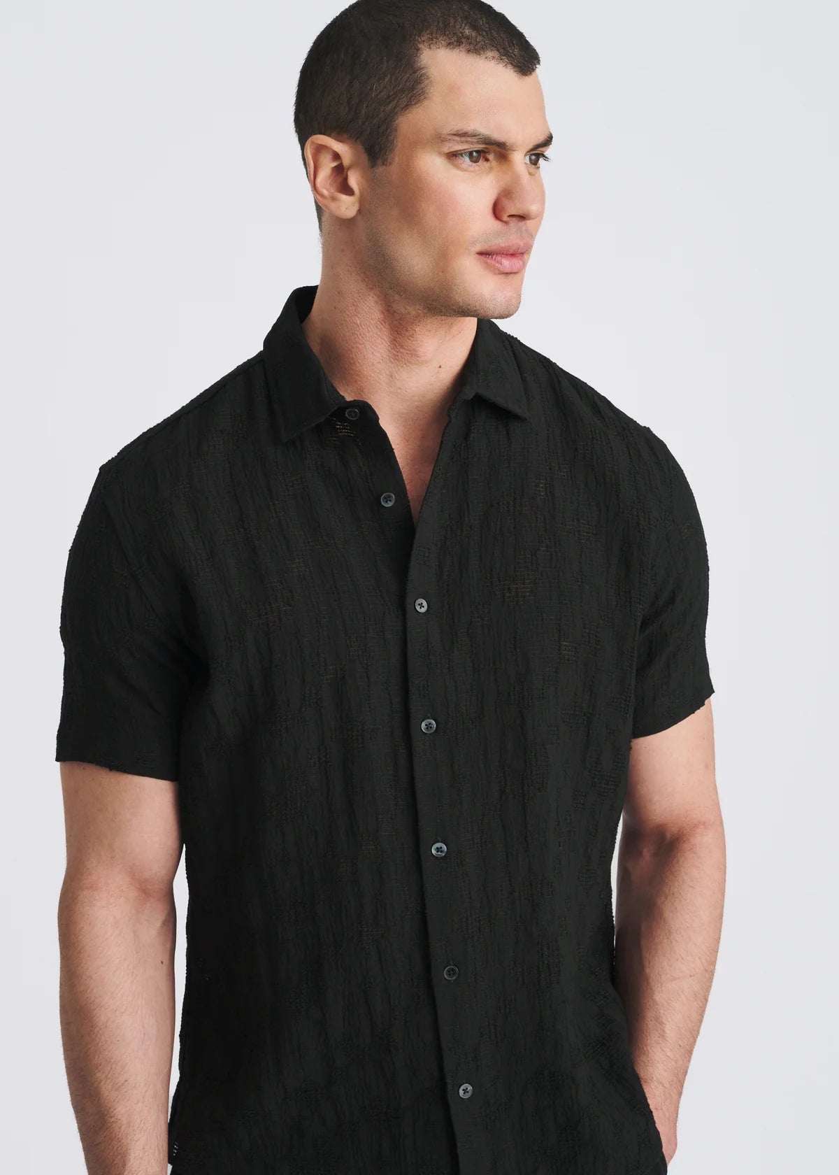 Lightweight Jacquard Shirt (Black)