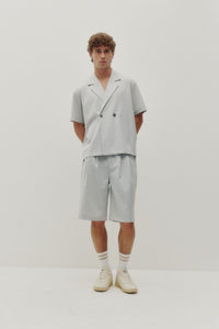 Double Pleated Shorts (Light Grey)