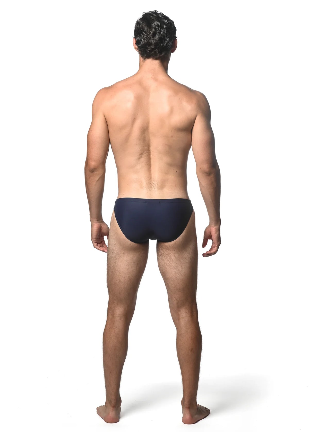 Swim Brief w/Side Stripes (Navy)