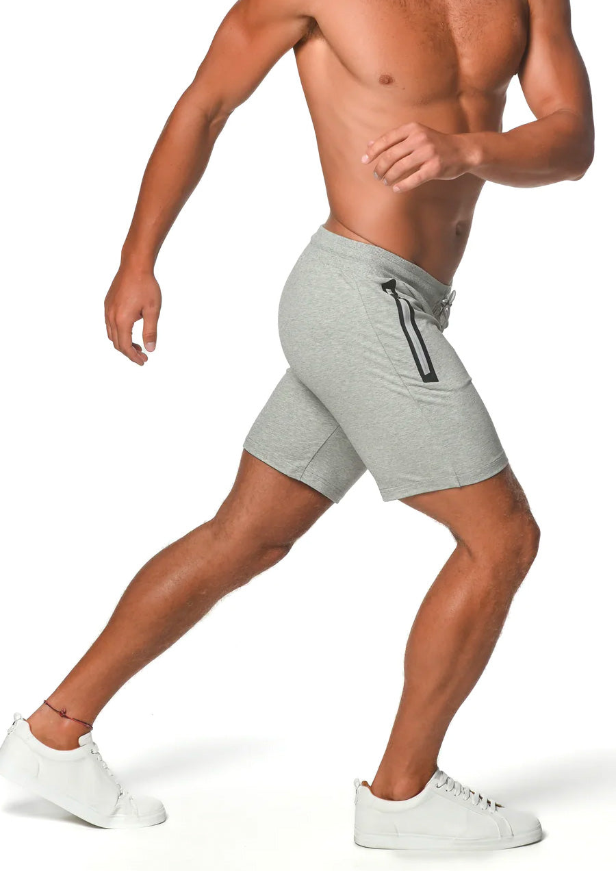 Fleece Flex Stretch Shorts (Grey Melange)