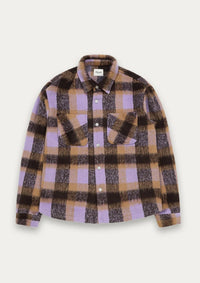 Snap Plaid Overshirt (Purple)