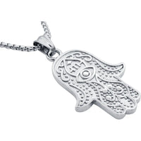 Stainless Steel Hamsa Pendant Necklace