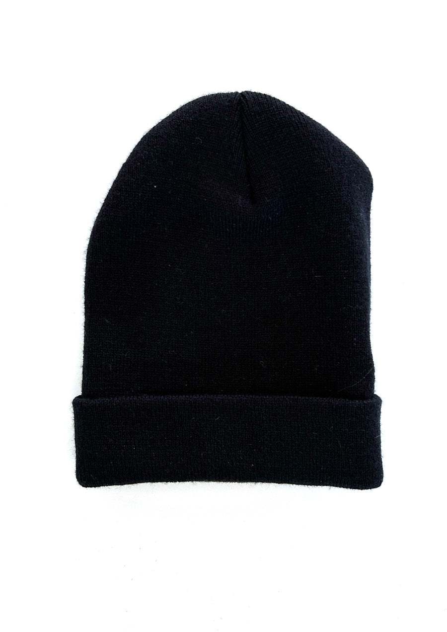 Knit Cuffed Beanie (Black)