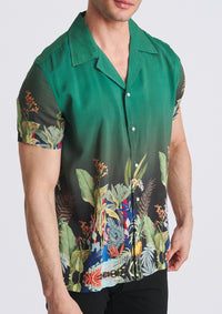 Modal Border Shirt (Emerald Flora)