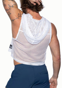 Hooded Sleeveless Jersey (White)