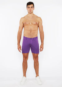 5" Stretch Knit Jean Short (Purple Taro)