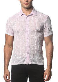 Gossamer Stretch Knit Shirt (Orchid Chevron)