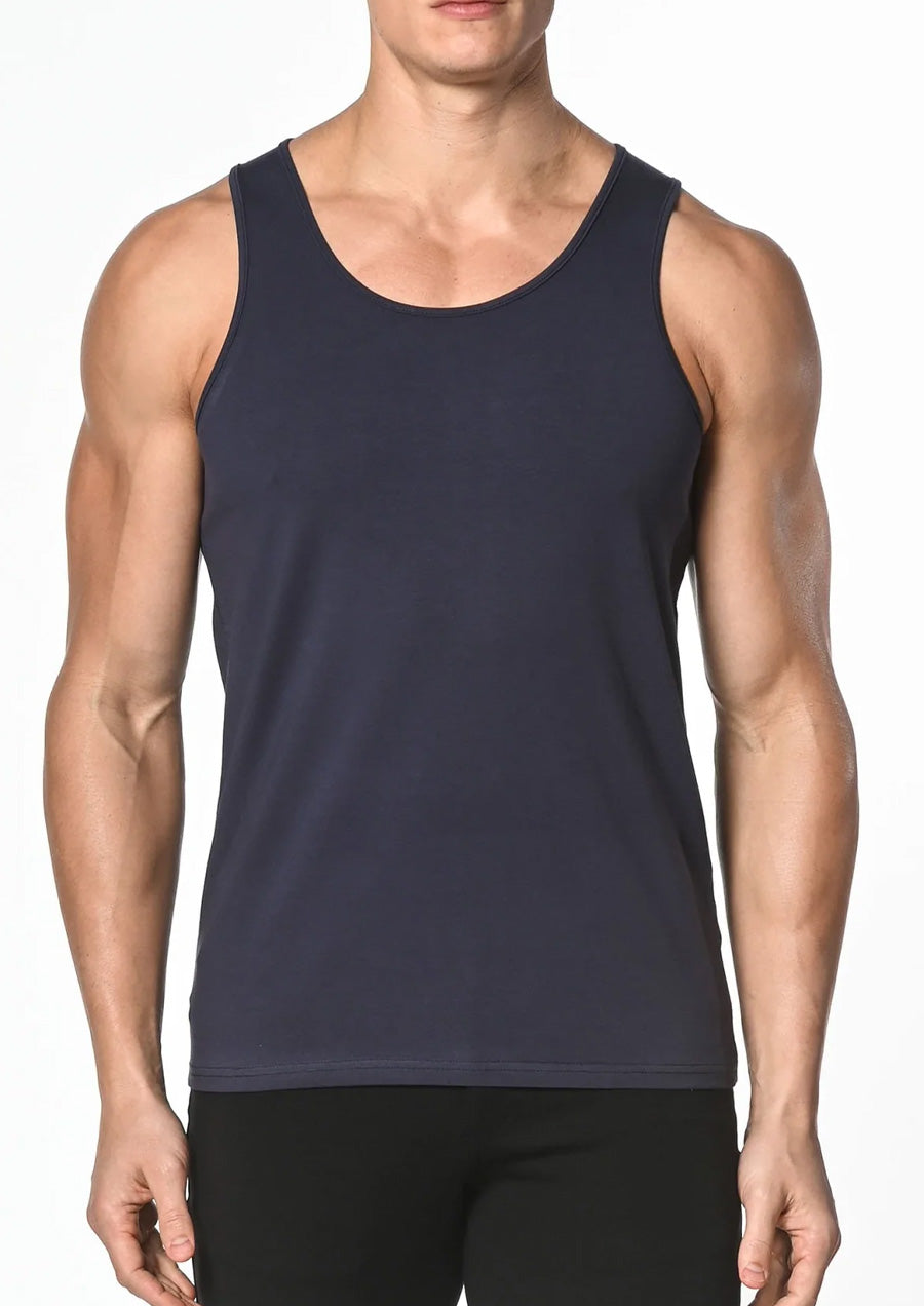 Stretch Cotton Jersey Tank (Atlantic Blue)