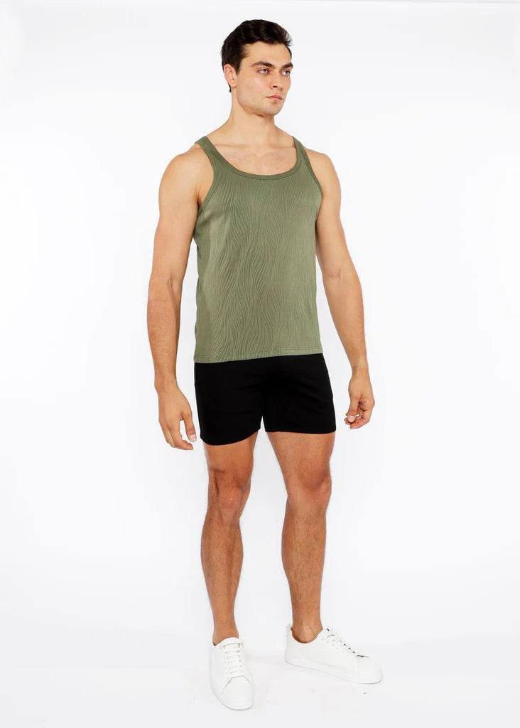 Textured Knit Tank (Celadon Veins)