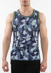 Printed Mesh Tank Top (Marine Camo)