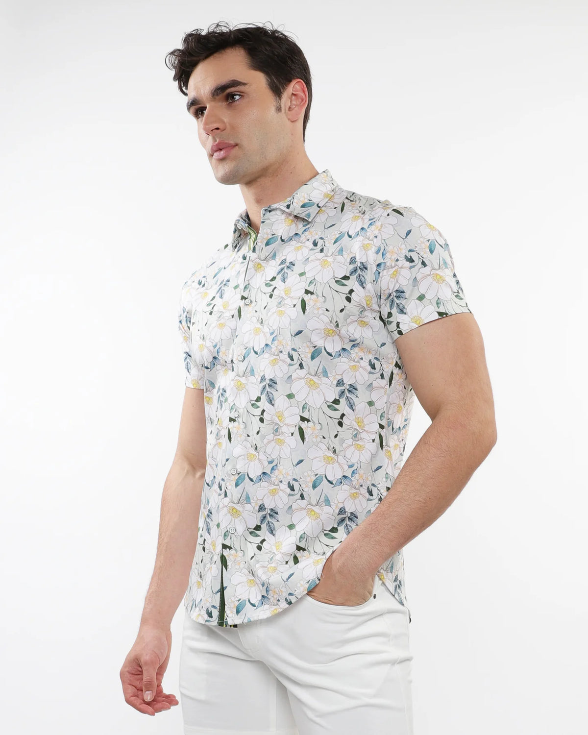 Knit Jersey Short Sleeve Shirt (Willow Laurel Floral)