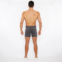 Linen Look Stretch Knit Shorts (Charcoal)