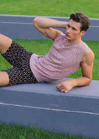 Open-Knit Diamond Vest (Sesame)