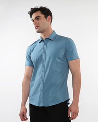 Solid Knit Stretch Shirt (Blueprint)