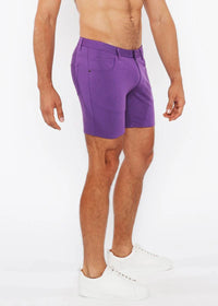 5" Stretch Knit Jean Short (Purple Taro)