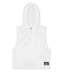 Hooded Sleeveless Jersey (White)